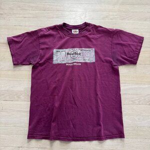 Hard Rock Cafe Hollywood Live Love Rock Vintage Burgundy Mens M